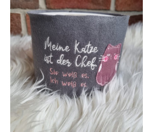 Stickdatei - Spruch "Meine Katze/Mein Kater ist der Chef."